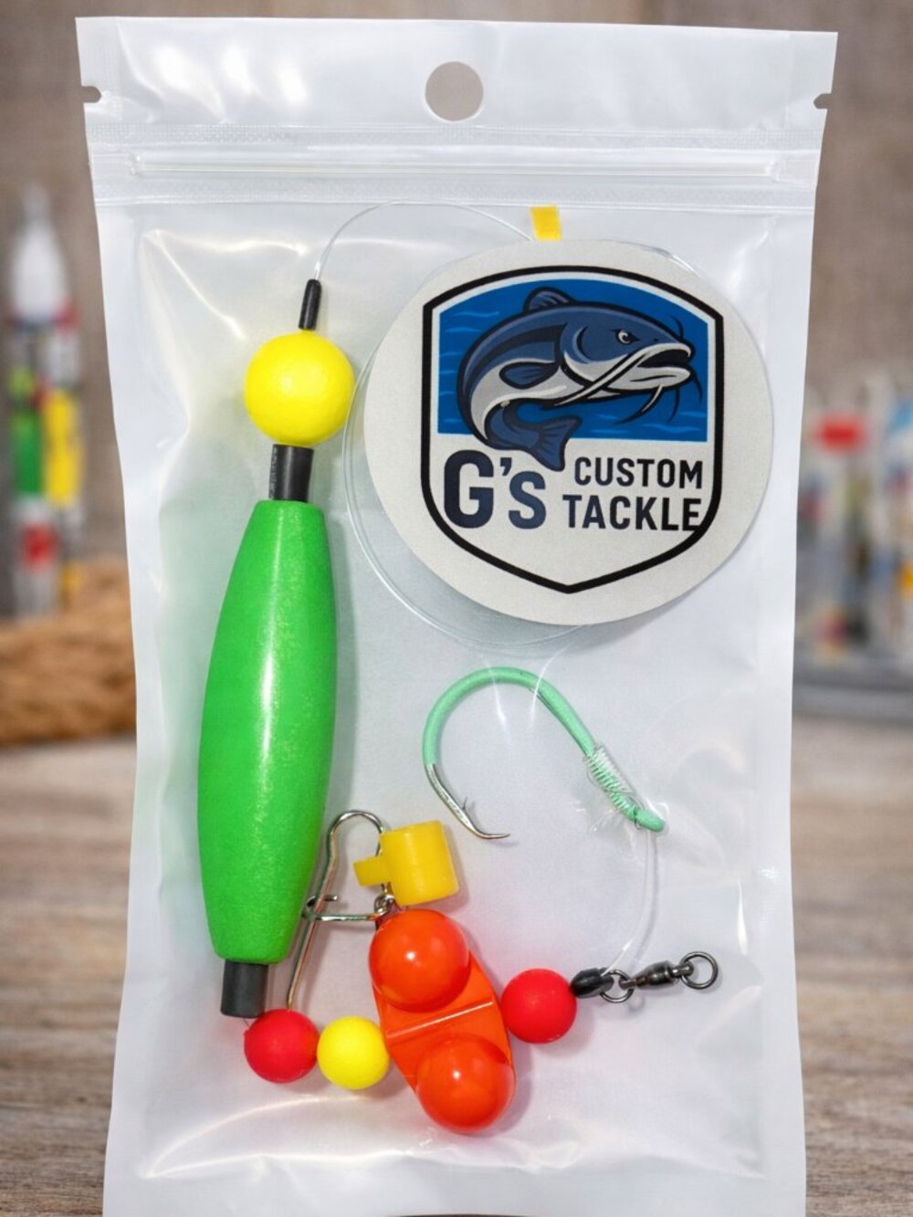 2 Pack Hand Tied Catfish Rig: 30lb Test Leader, UV Light Friendly